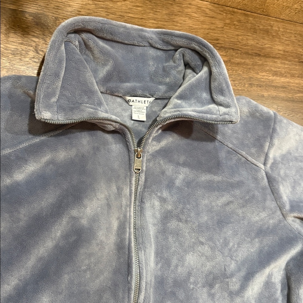 Athleta Recover Cozy Karma Full Zip Jacket Large Gray Blue - Picture 2 of 12